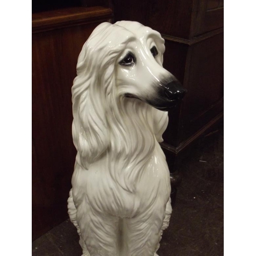 403 - Large ceramic figure, Afghan Hound, 32 in. high (f).