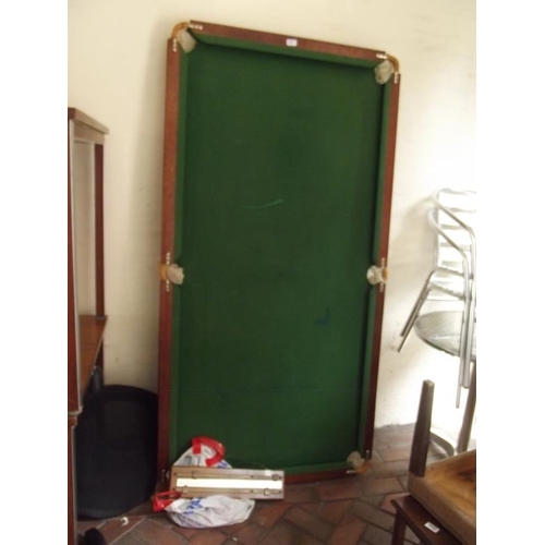 351 - Quarter sized snooker table with accessories.