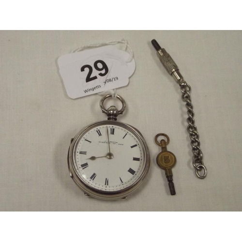 29 - Small gilded brass cased carriage clock, 3.25 in. high.