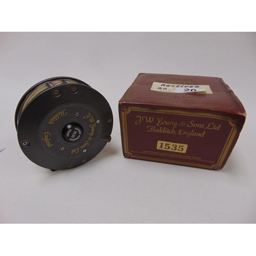 J. W. Young & Sons Fifteen Hundred series salmon fly reel, model 1535, with  line, in original box.