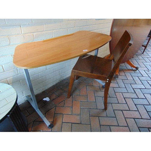 230 - Retro style tilt-top desk and a chair.