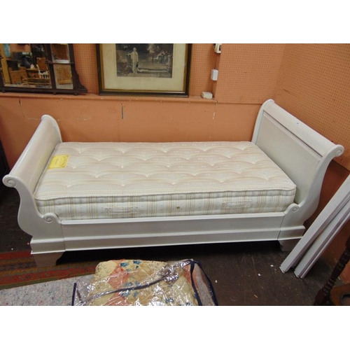 286 - Seventh heaven single sleigh bed and mattress.