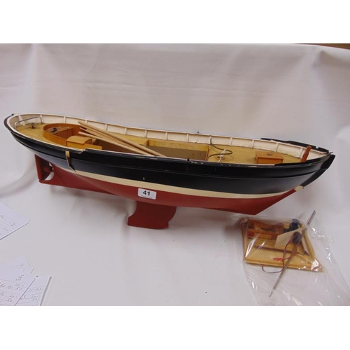 41 - Motorized model sailing boat, approx. 30.5
