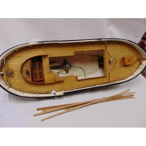 41 - Motorized model sailing boat, approx. 30.5