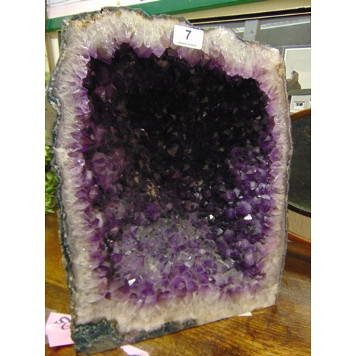 7 - An extremely large Amethyst crystal cathedral geode, approx 18 x 13.75 x 9