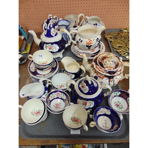 74 - Large collection of 19th Century Welsh lustre jugs, cups and saucers, teasets, etc.