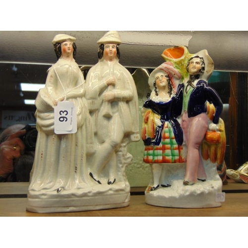 93 - Two 19th Century Staffordshire figures.