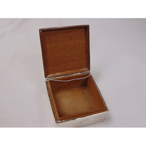 6 - Square silver cigarette box.