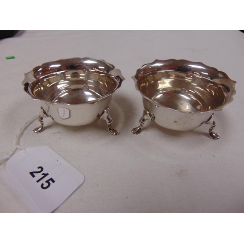 215 - Pair of Silver salts, maker George Unit and Sons, 1902.