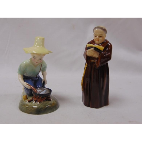 226 - Royal Worcester candle snuffer in the form of a monk, together with a Royal Doulton 