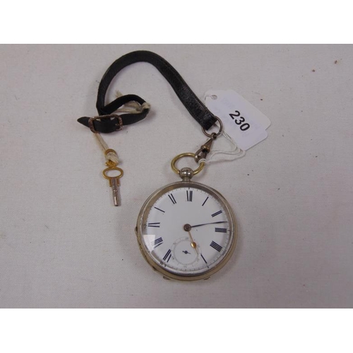 230 - Waltham pocket watch contained in a plated case.