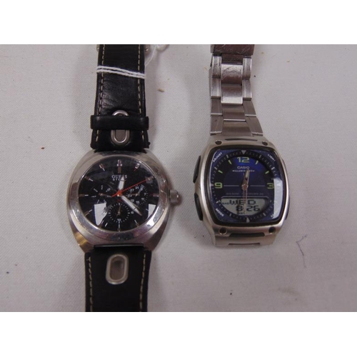 231 - Gents Guess Steel wrist watch and a Casio wrist watch.