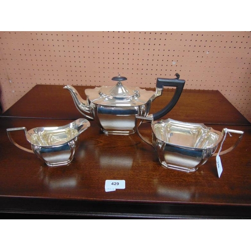 248 - E.P.N.S three piece tea service  retailed by Christain Jewellers Oswestry.