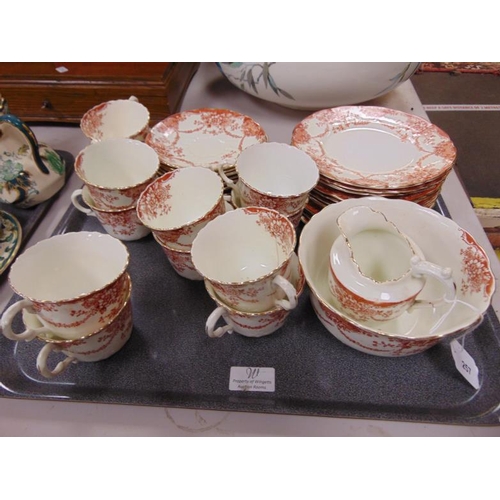 257 - 37 piece gilt and floral tea set.