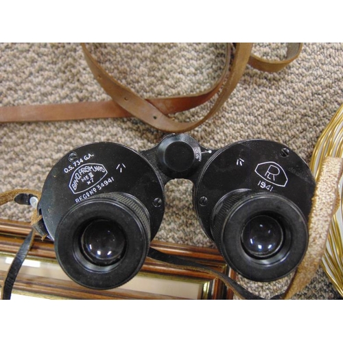 11 - Pair of World War Two naval binoculars, B. H. & G. Ltd 1944 binocular Prism No. 5 Case MK1.