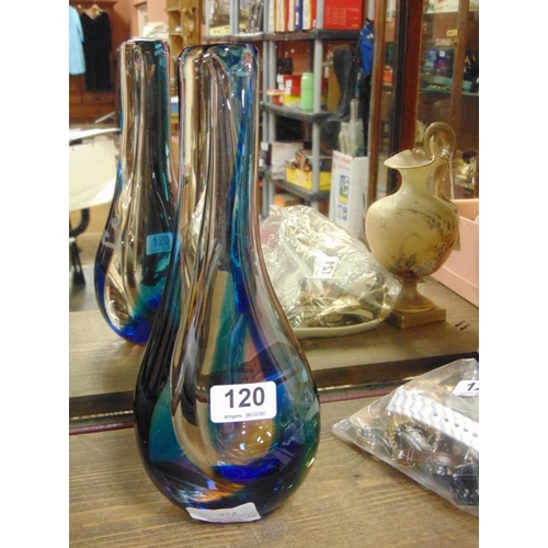 120 - Kosta Boda teardrop vase, signed to base, 10 in. high.