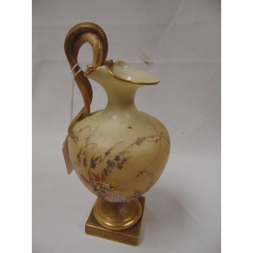 122 - Royal Worcester blush ivory ewer (f).