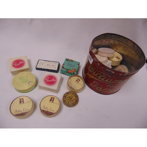 126 - Vintage tin and various vintage face powders.