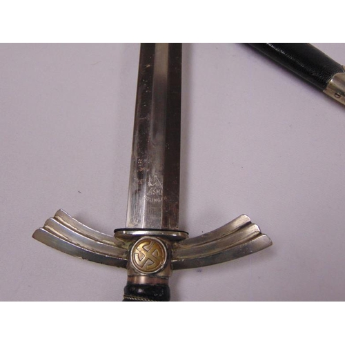 22 - SMR Solingen Luftwaffe dagger, 12in. blade and scabbard stamped Fl. 154. 115.