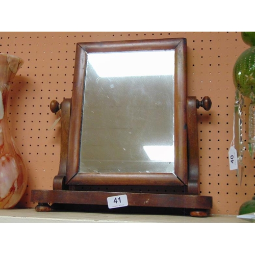 41 - 19th century mahogany toilet mirror.