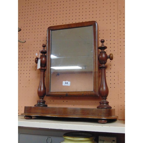 44 - 19th century mahogany toilet mirror.