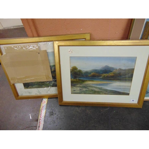 46 - A. Coleman, pair of watercolors, river views.