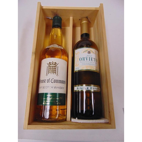 49 - Bottle of House of Commons Scotch Whisky, and a bottle of Orvieto white wine.