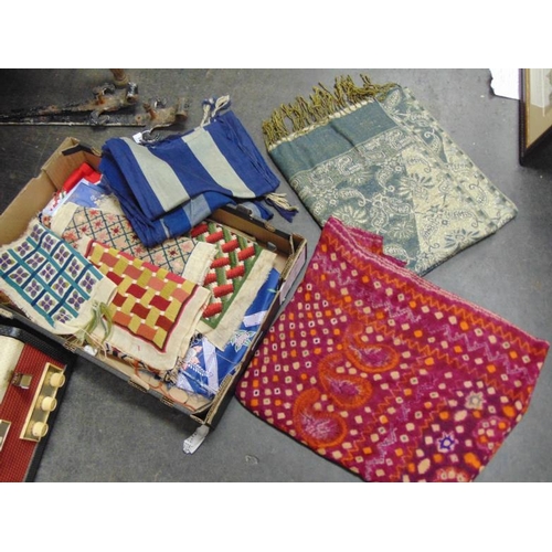 69 - Vintage textiles, woolworks, shawls, etc.