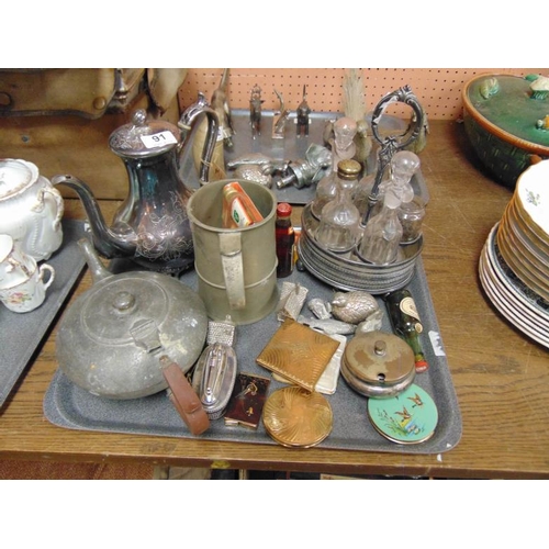 91 - Various plated/pewter items.