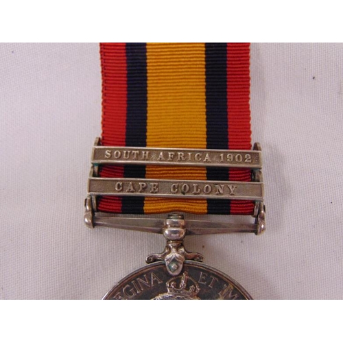 152 - South Africa Medal to 37747 Pte. S. J. Drayton. 27th.  Bn: Imp: Yeo., with clasps for South Africa 1... 