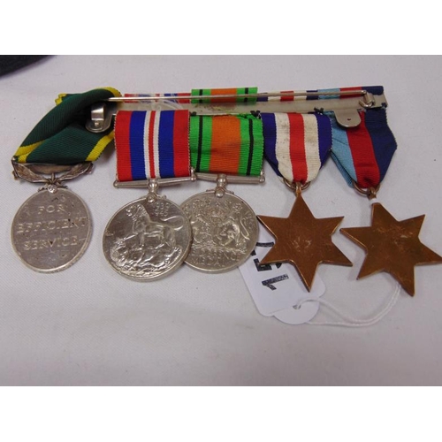 157 - Royal Artillery group of four medals, complete with a Territorial Medal, 85950 BMBR. P.B. White RA.