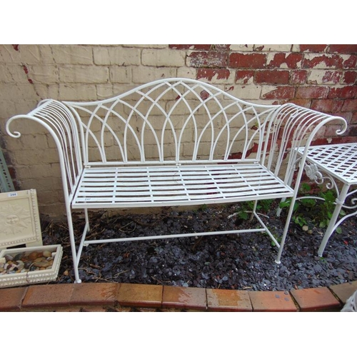 247 - Painted garden bench of shaped design. 56