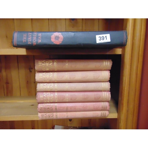 391 - Six volumes, 'The Great War'  - A History, one volume, The First World War and related publications.