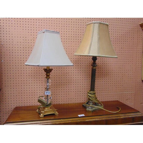 412 - Two contemporary table lamps.