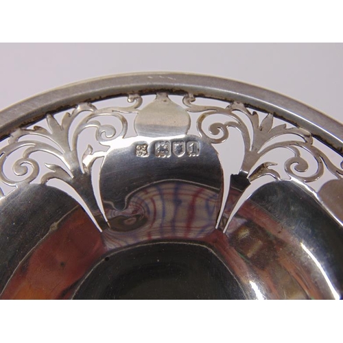 453 - Small silver two handled comport having pierced decoration, maker Josiah Williams & Co., London 1906... 