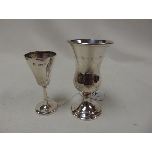 478 - Silver miniature vase, Chester, and another Silver miniature vase. (2)