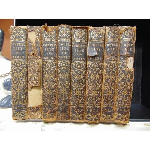 54 - Eight volumes, The Works of William Cowper.