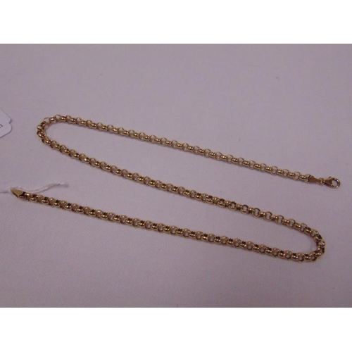 4 - 9ct yellow gold round link necklace, 19.75