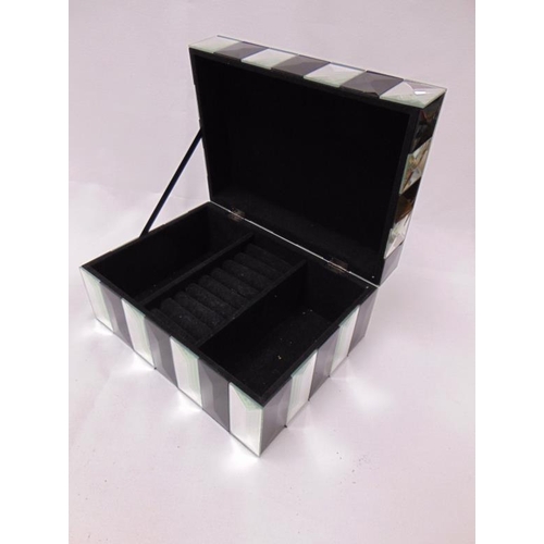 95 - Mirrored jewellery box with fitted interior.