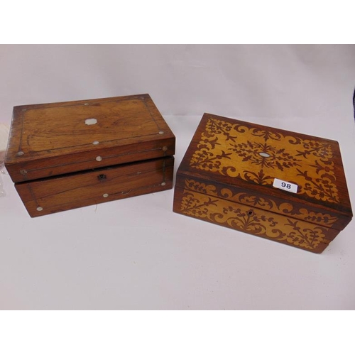 98 - Two Victorian trinket boxes.