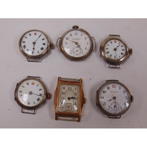 21 - Six vintage / antique wristwatches.