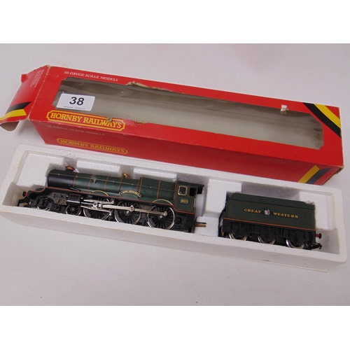 38 - Hornby Railways Great Western Locomotive and tender, King Edward 8024, boxed.