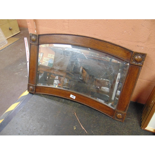 45 - Edwardian oak framed wall mirror, 29 x 18
