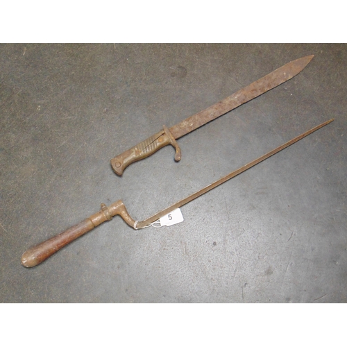 5 - Two antique bayonets.
Please note: CANNOT be shipped