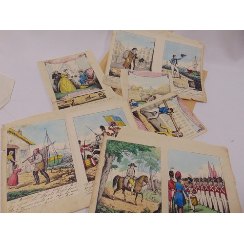 54 - Collection of unframed early cartoons etc.