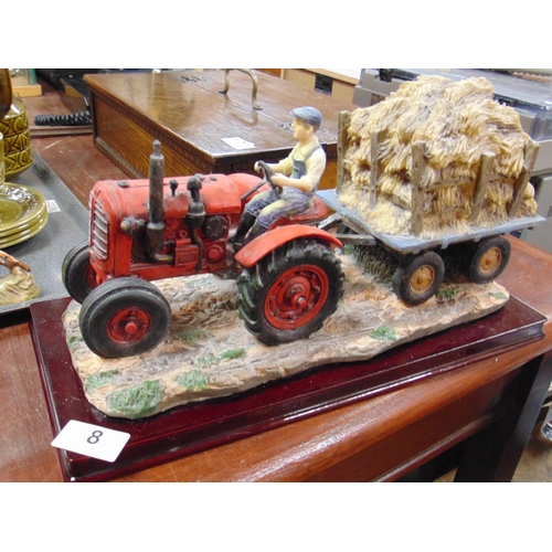 8 - Composite group, vintage tractor and haycart.