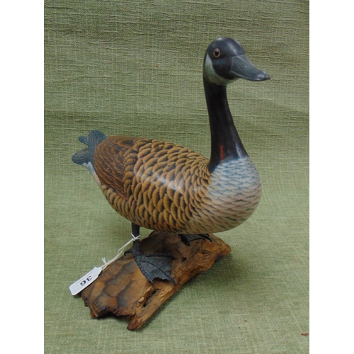 36 - Carved and painted wood Canada Goose, 11