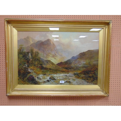 5 - Francis E. Jamieson (1899 - 1950) aka Aubrey Ramus, gilt framed and glazed oil painting - river scen... 