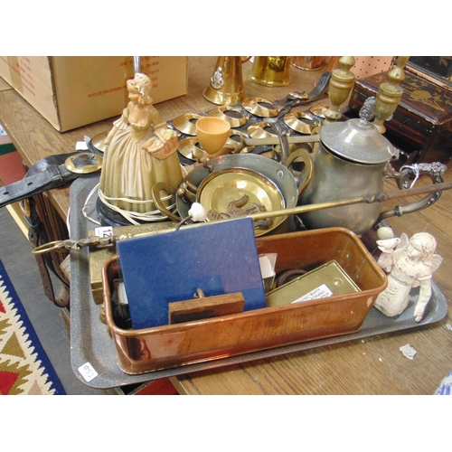 129 - Various metal ware etc.