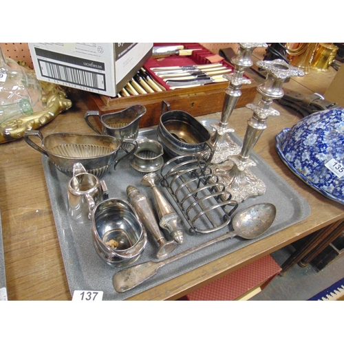 137 - Various plated ware.